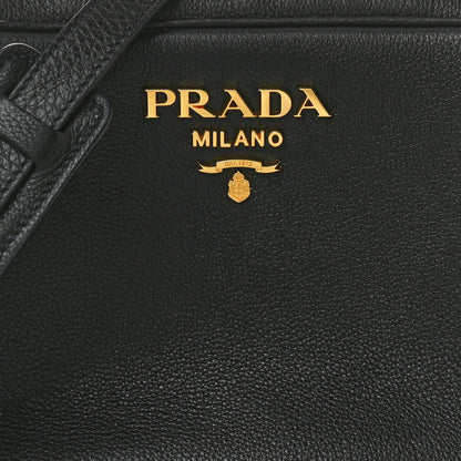 Prada Vitello Daino Medium Double Zip Shoulder Bag Black 8 of 10