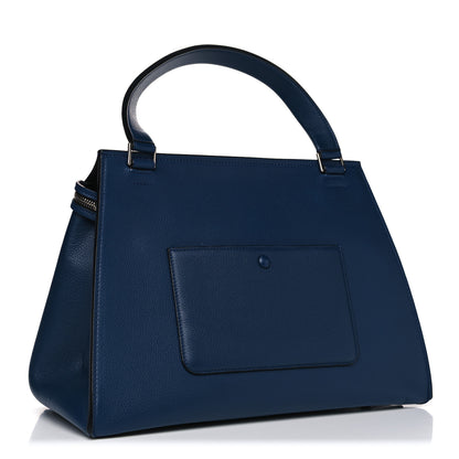 Celine Drummed Calfskin Medium Edge Shoulder Bag Ocean Blue 4 of 18