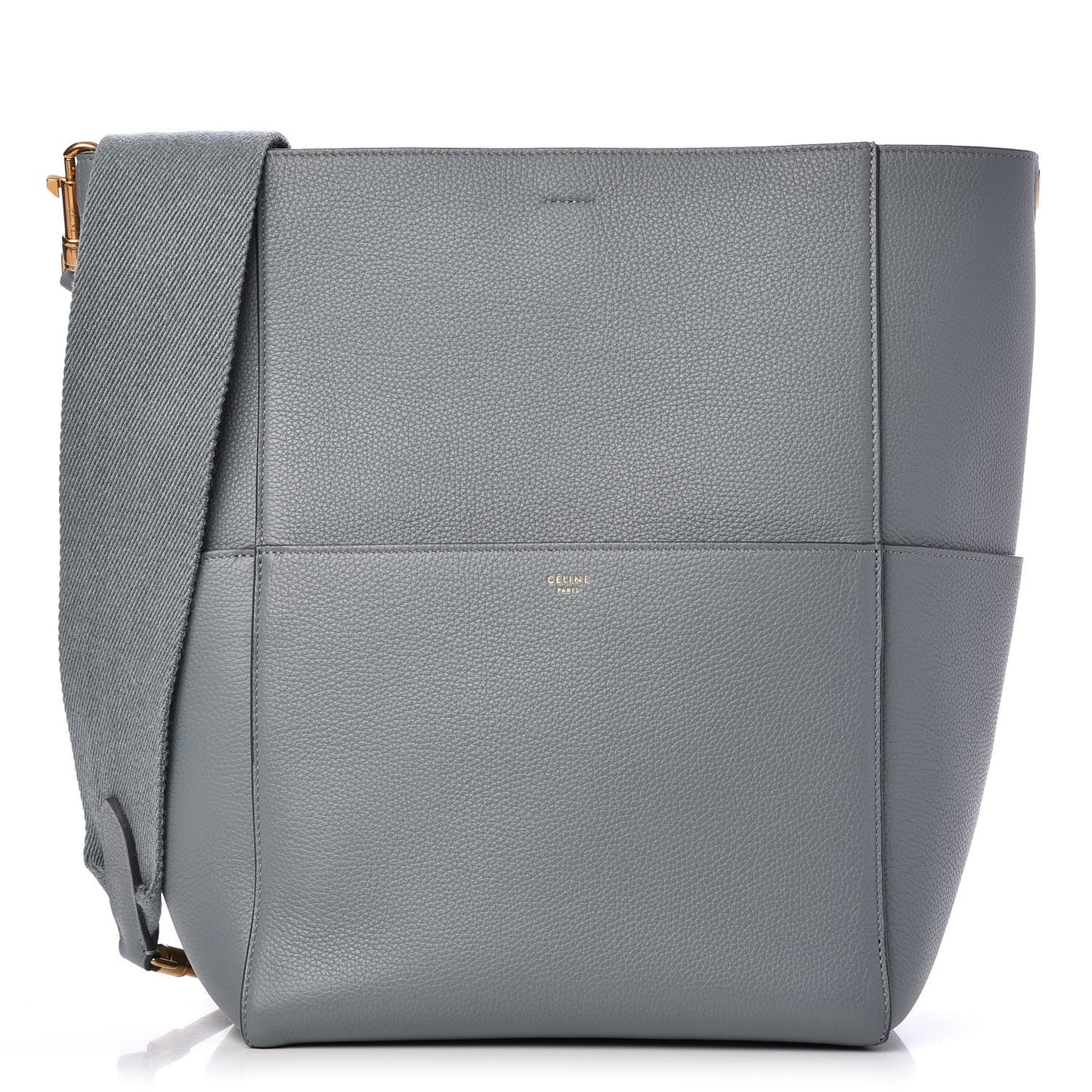 Soft Grained Calfskin Sangle Bucket Bag Storm