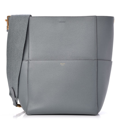 Celine Soft Grained Calfskin Sangle Bucket Bag Storm 1 of 7