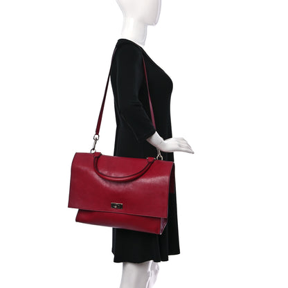 Givenchy Lambskin Medium Shark Lock Satchel Red 2 of 13
