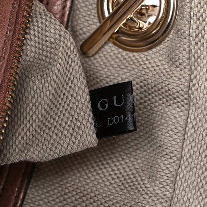 Gucci Metallic Pebbled Calfskin Small Soho Bowler Pink 8 of 11