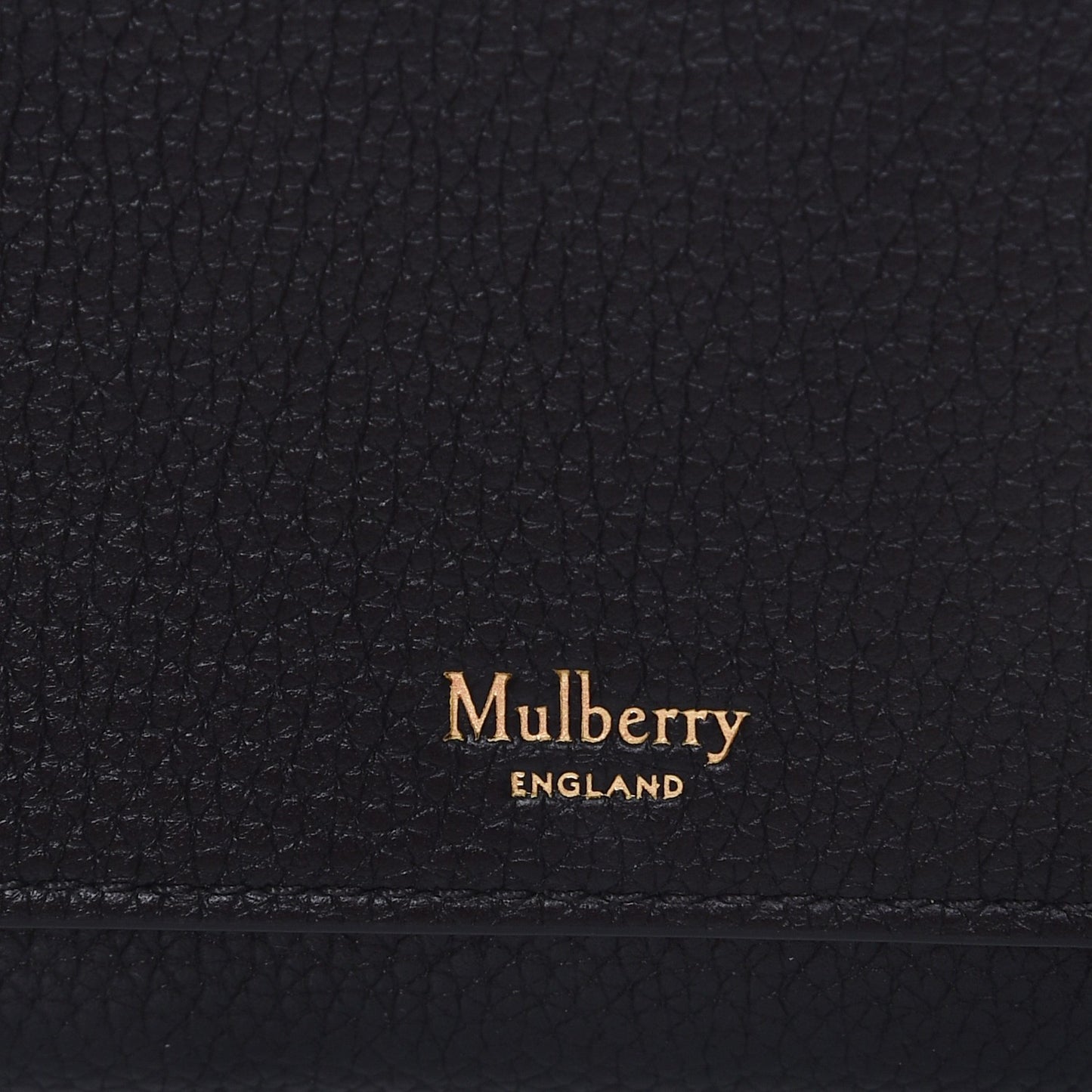 Small Classic Grain Calfskin Continental Clutch Chain Wallet Black