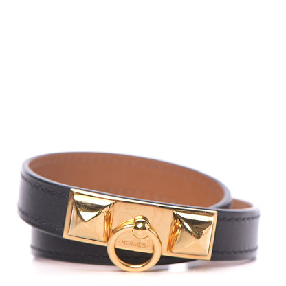 Hermes Swift Rivale Double Tour Bracelet S Black 1 of 6