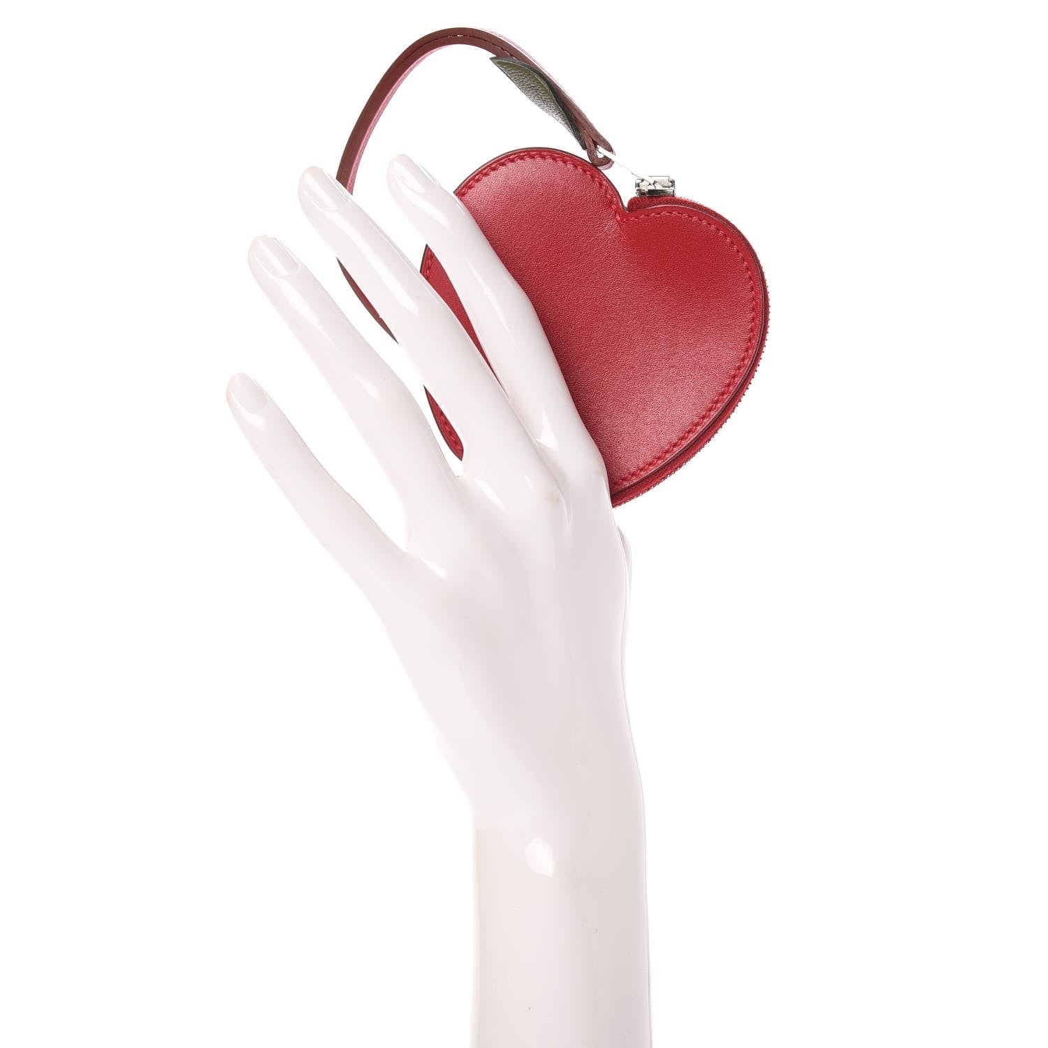Hermes Tadelakt Tutti Frutti Pomme Coin Purse Wristlet Rouge Vif 2 of 9