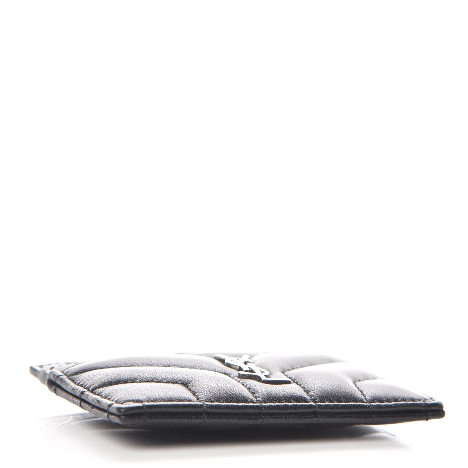 Saint Laurent Calfskin Y Quilted Monogram LouLou Credit Card Case Black 4 of 7