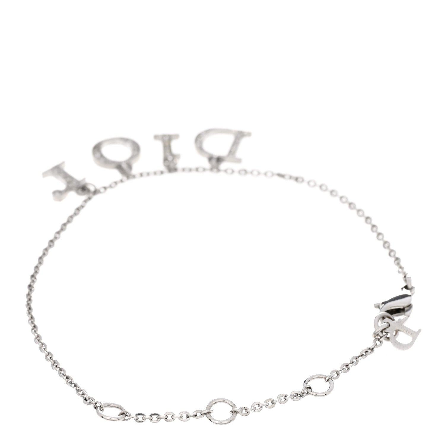 Christian Dior Crystal Logo Bracelet Silver 3 of 5