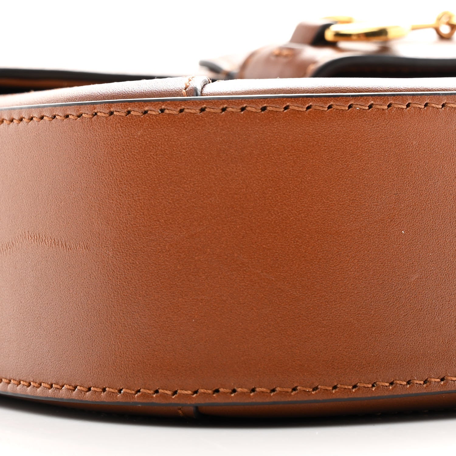Gucci New Canvas Charisma Calfskin Crystal GG Monogram Mini Horsebit 1955 Shoulder Bag Camel Ebony 9 of 11