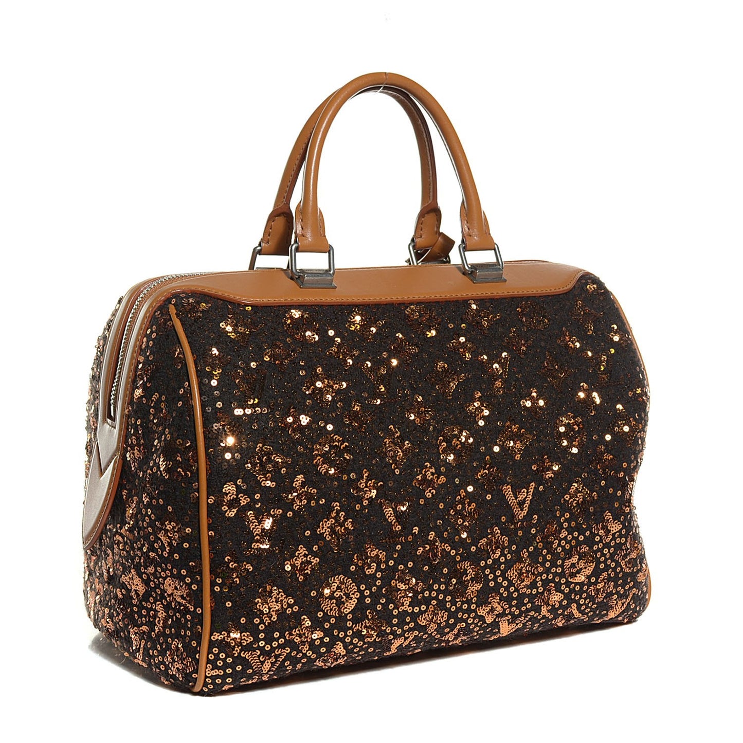 Sequin Monogram Sunshine Express Speedy Gold