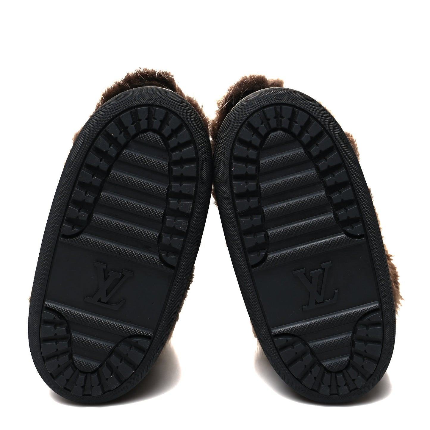 Beaver Calfskin Monogram Off Piste Flat Half Boots 37 Brown