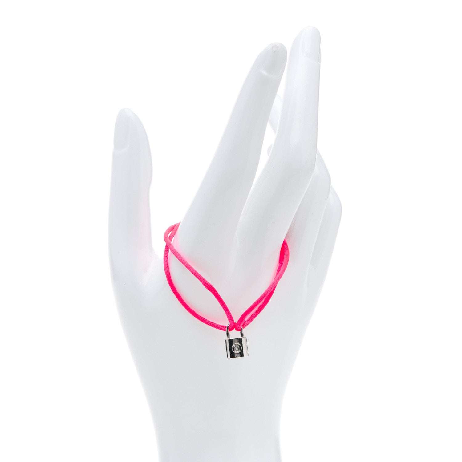 Louis Vuitton X UNICEF Sterling Silver Lockit Bracelet Neon Pink 2 of 5