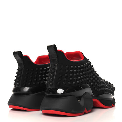 Christian Louboutin Neoprene Mens Spike Sock Flat Sneakers 43 Black 5 of 10