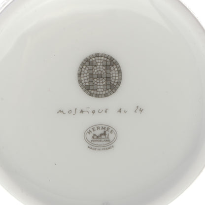 Hermes Porcelain Mosaique Au 24 Platine Tea Cup And Saucer Platinum 7 of 9