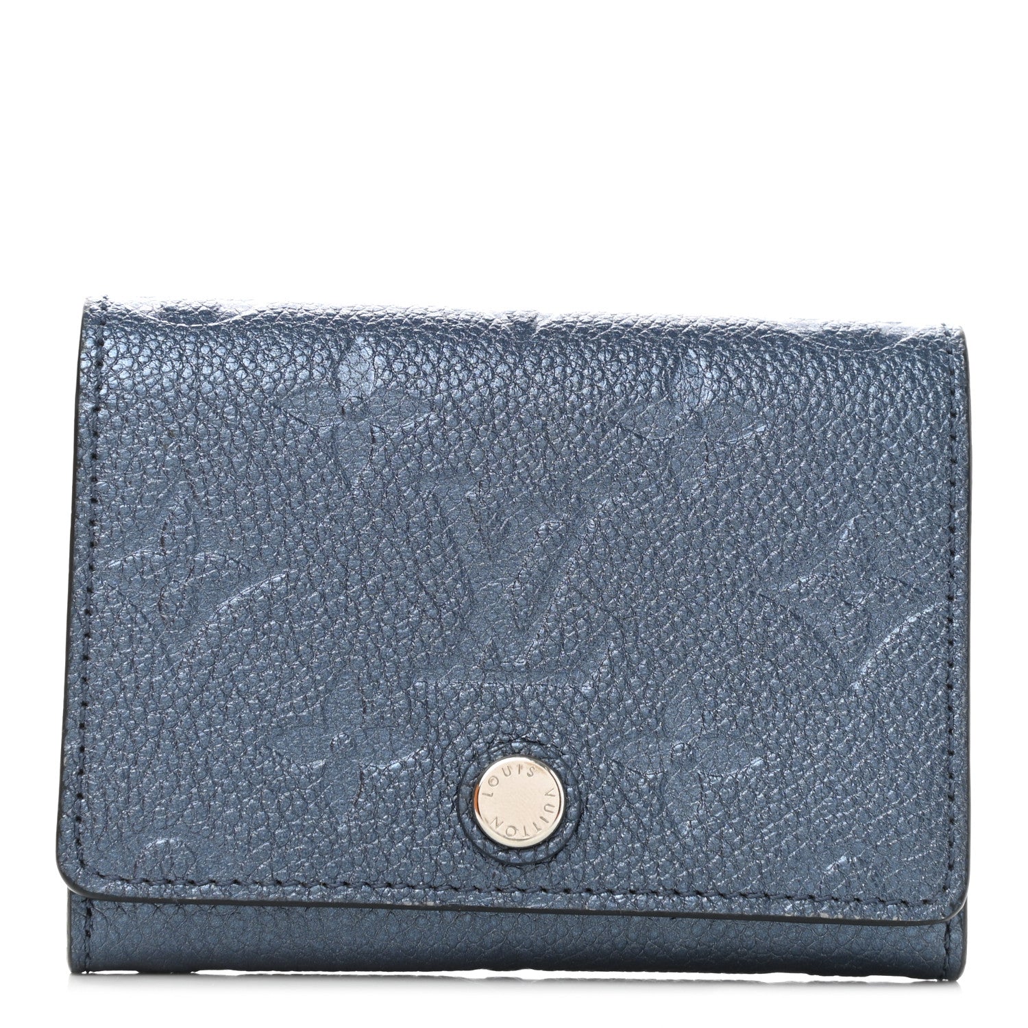 Louis Vuitton Metallic Empreinte Business Card Holder Navy Nacre 1 of 7