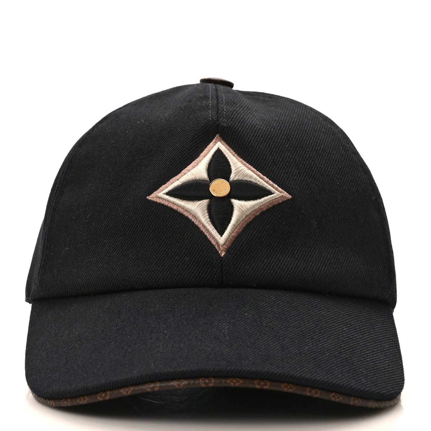 Monogram Cotton Jacquard Embroidered LV Day Cap L Black