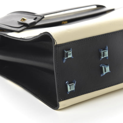 Valentino Garavani Nappa Striped Medium My Rockstud Frame Bag Black Light Ivory 6 of 13