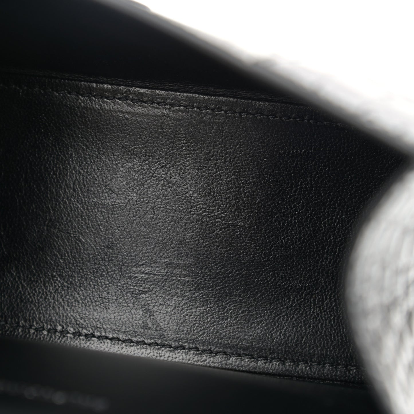 Shiny Calfskin Monochrome Crocodile Embossed Hourglass Top Handle Bag XS Black