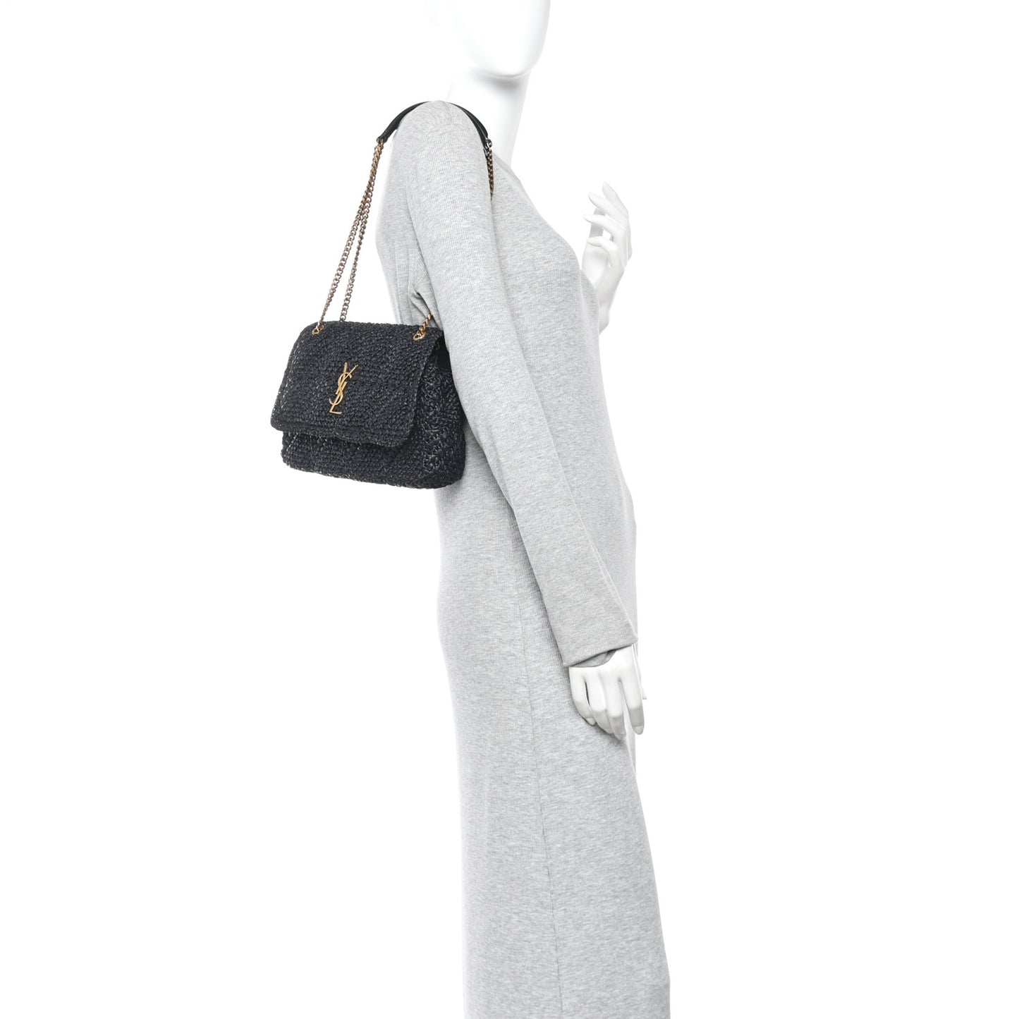 Raffia Monogram Medium Jamie Black