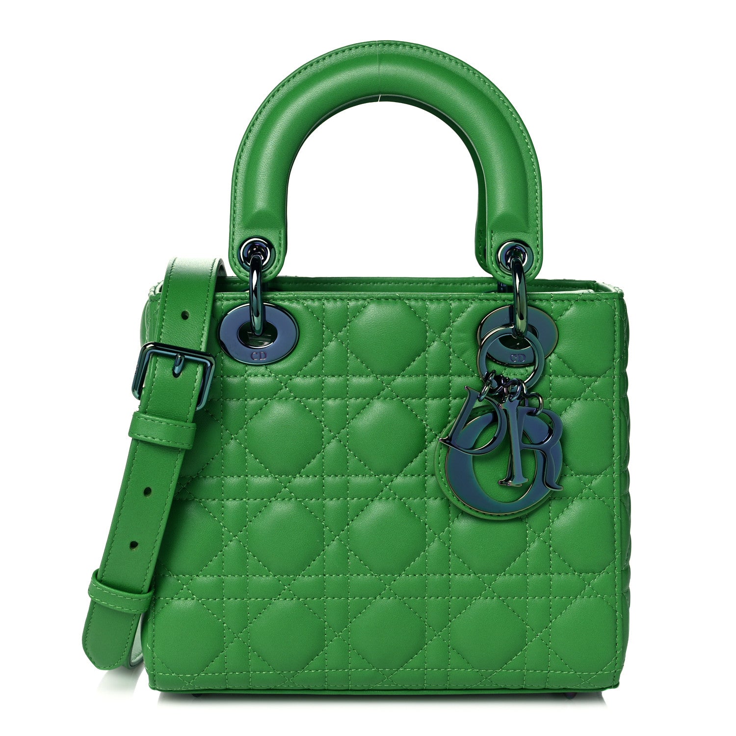 Christian Dior Lambskin Cannage Small Lady Dior Bright Green 1 of 12