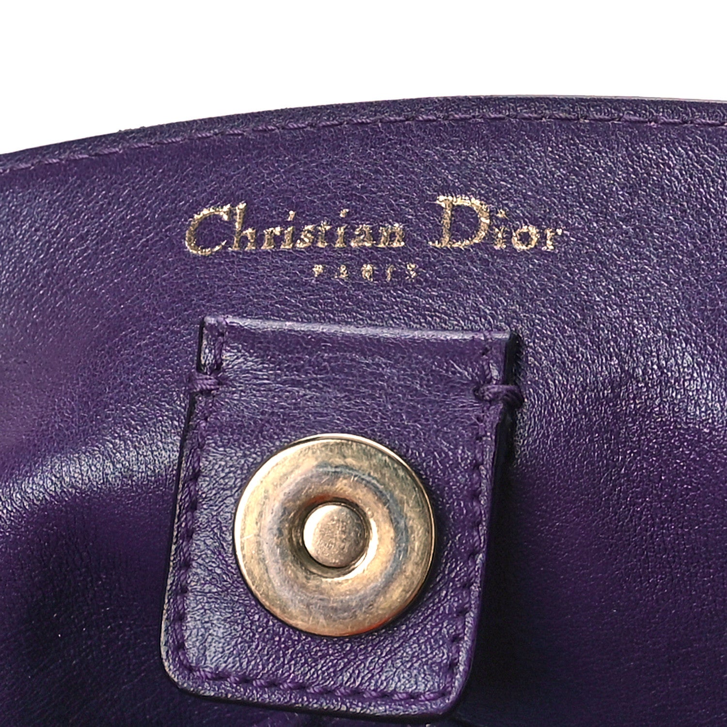 Christian Dior Smooth Calfskin Large Diorissimo Tote Brown Purple 8 of 14