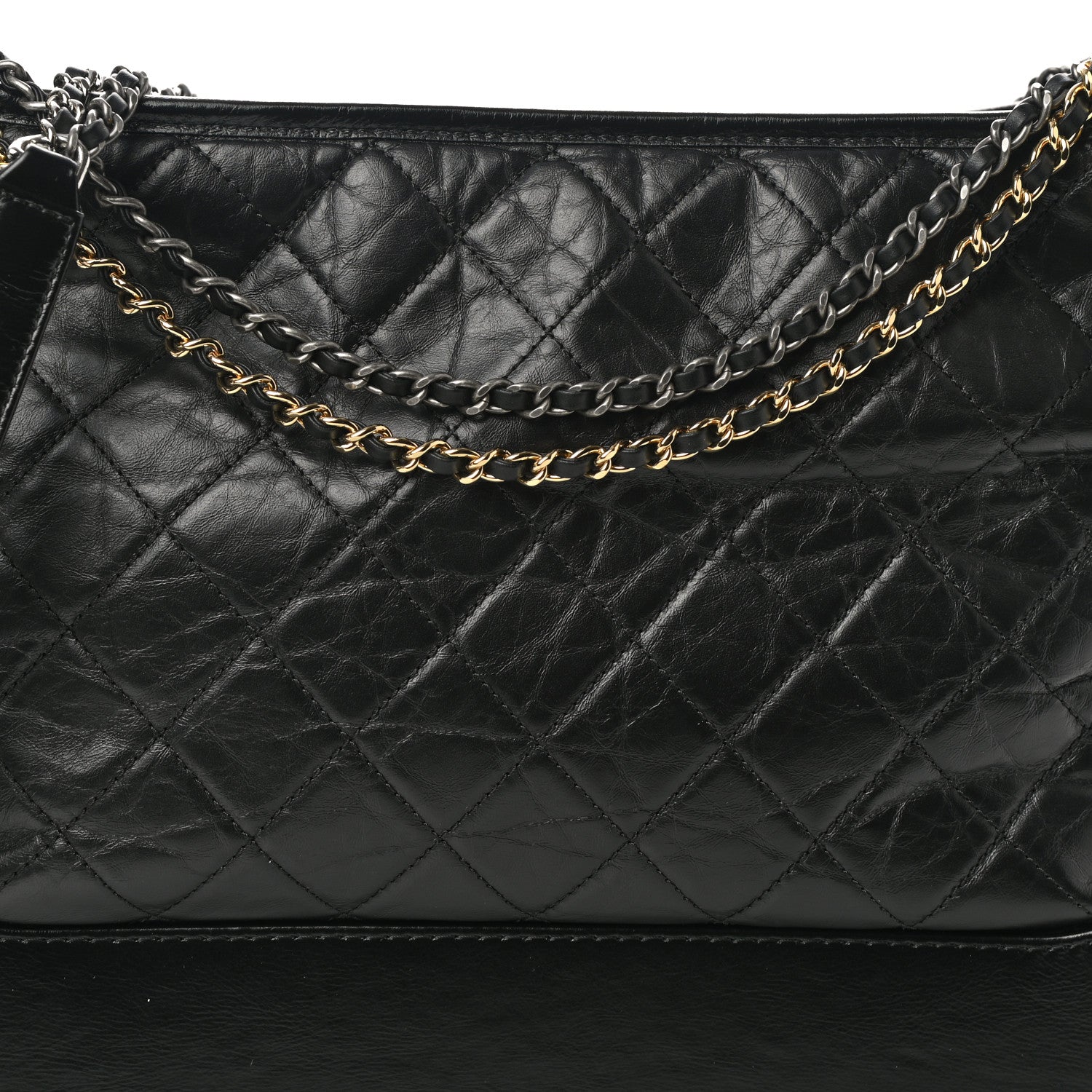 Chanel Aged Calfskin Quilted Large Gabrielle Hobo Black 8 of 11
