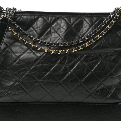 Chanel Aged Calfskin Quilted Large Gabrielle Hobo Black 8 of 11