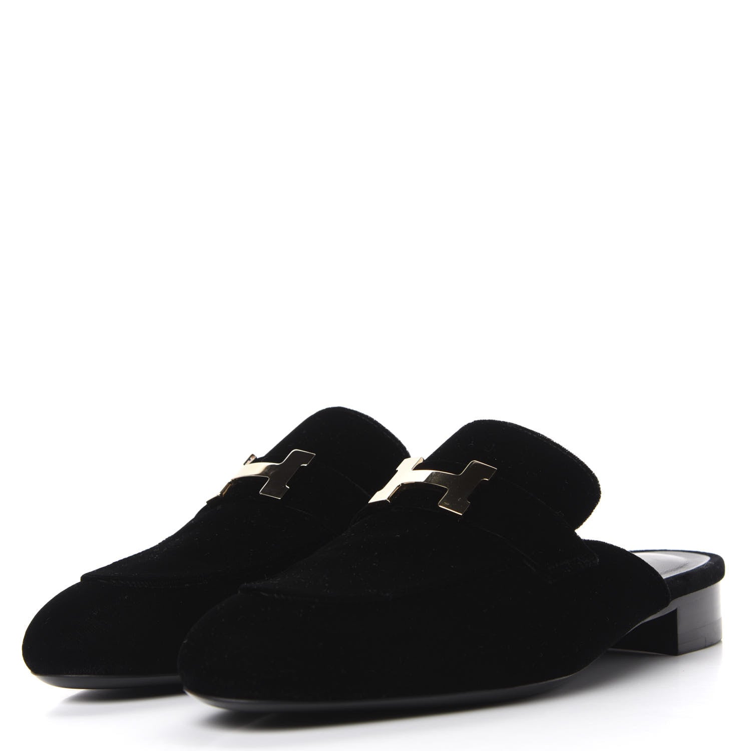 Hermes Velvet Trocadero Mule 38 Black 3 of 12