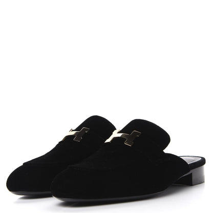 Hermes Velvet Trocadero Mule 38 Black 3 of 12