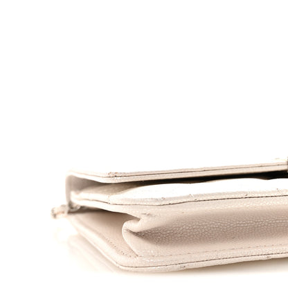 Chanel Iridescent Caviar Quilted Golden Class Wallet On Chain WOC White 9 of 10