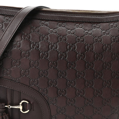 Gucci Guccissima Horsebit Tassel Messenger Bag  Dark Brown 8 of 10