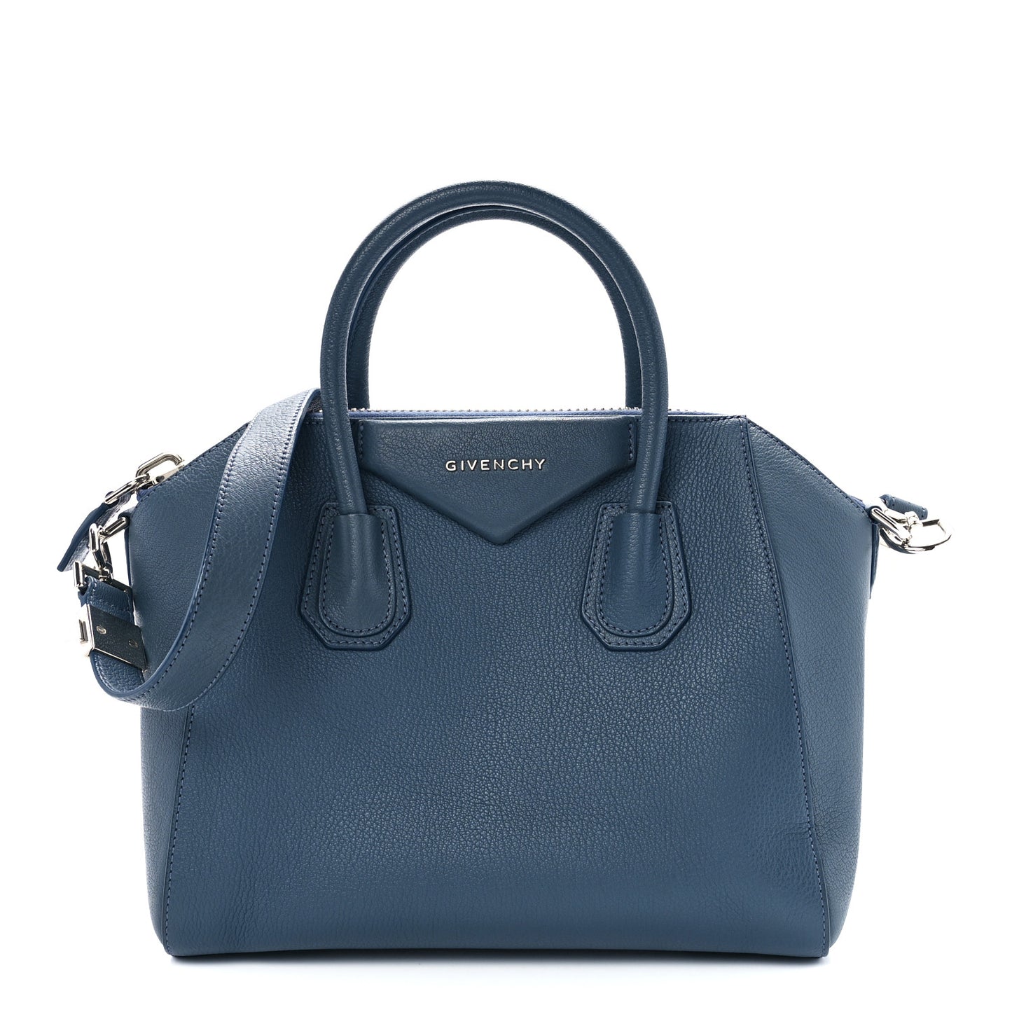 Sugar Goatskin Small Antigona Peacock Blue