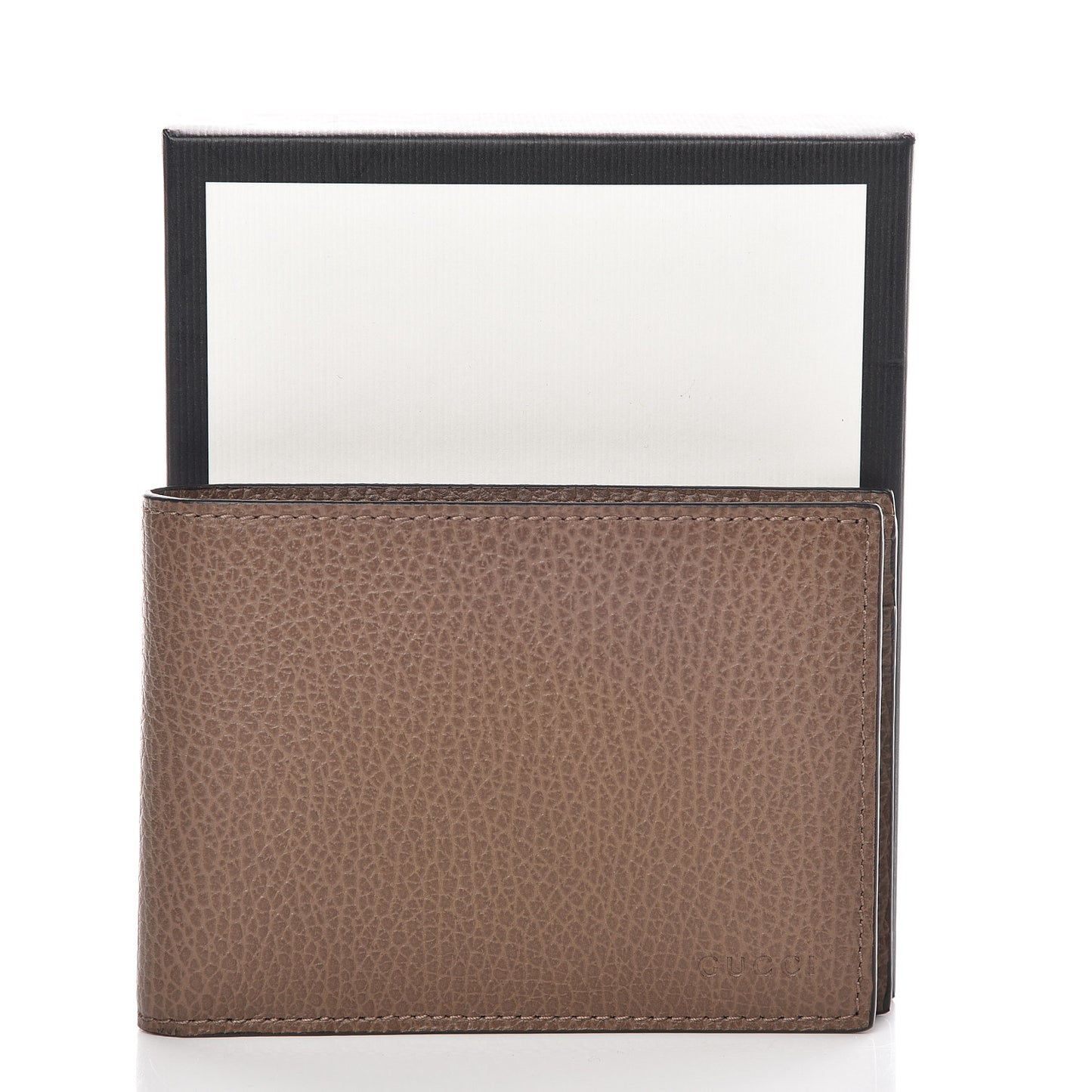 Dollar Calfskin Bi-Fold Wallet Brown