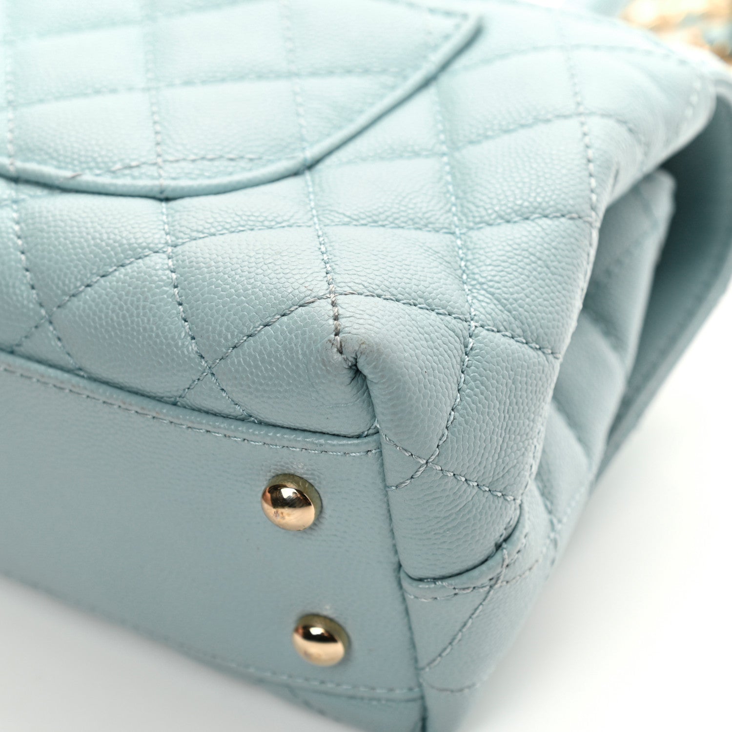 Chanel Caviar Quilted Mini Coco Handle Flap Light Blue 13 of 15