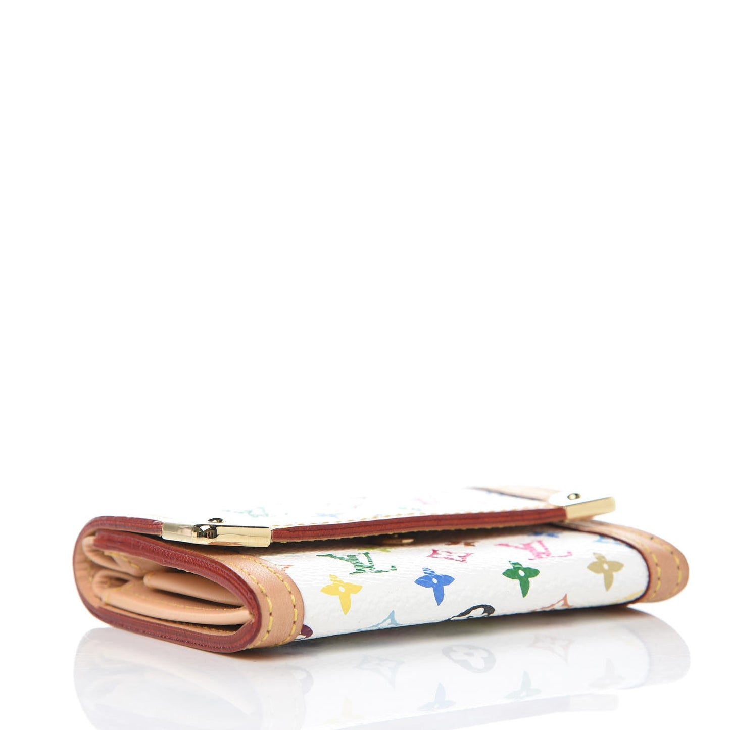 Monogram Multicolor Porte-Monnaie Plat Coin Purse White