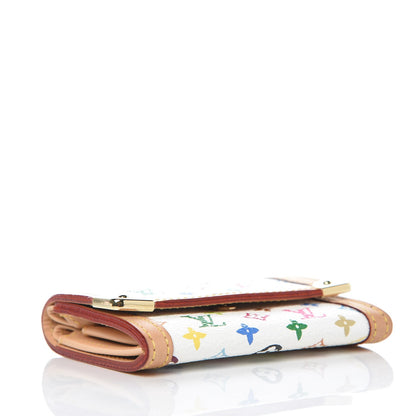 Louis Vuitton Monogram Multicolor Porte-Monnaie Plat Coin Purse White 4 of 7