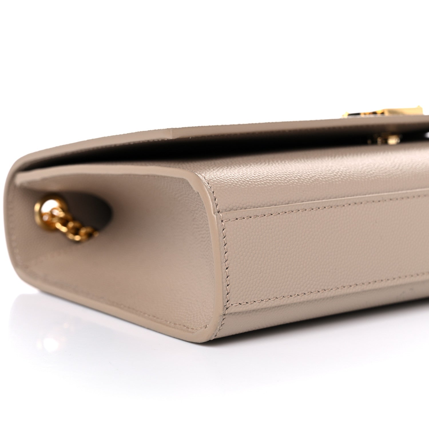 Saint Laurent Grain De Poudre Medium Monogram Kate Satchel Dark Beige 8 of 12