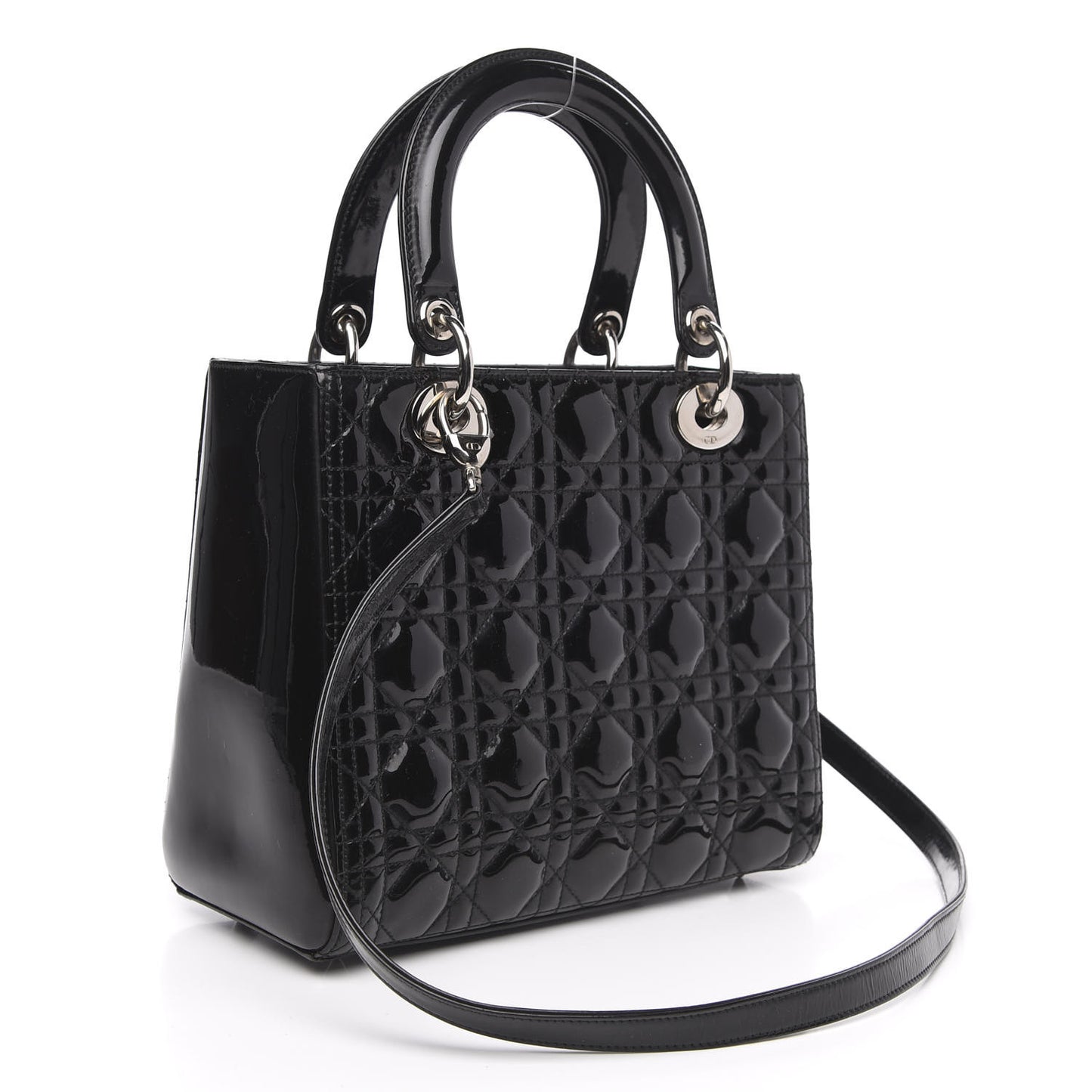 Patent Cannage Medium Lady Dior Black