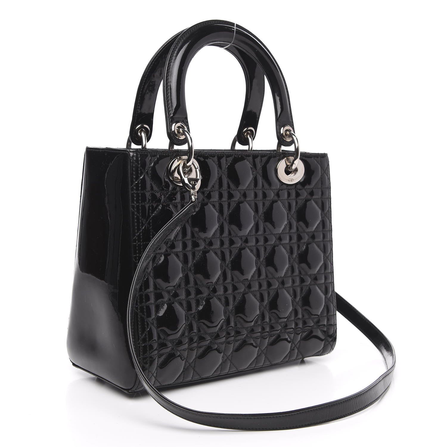 Christian Dior Patent Cannage Medium Lady Dior Black 3 of 12