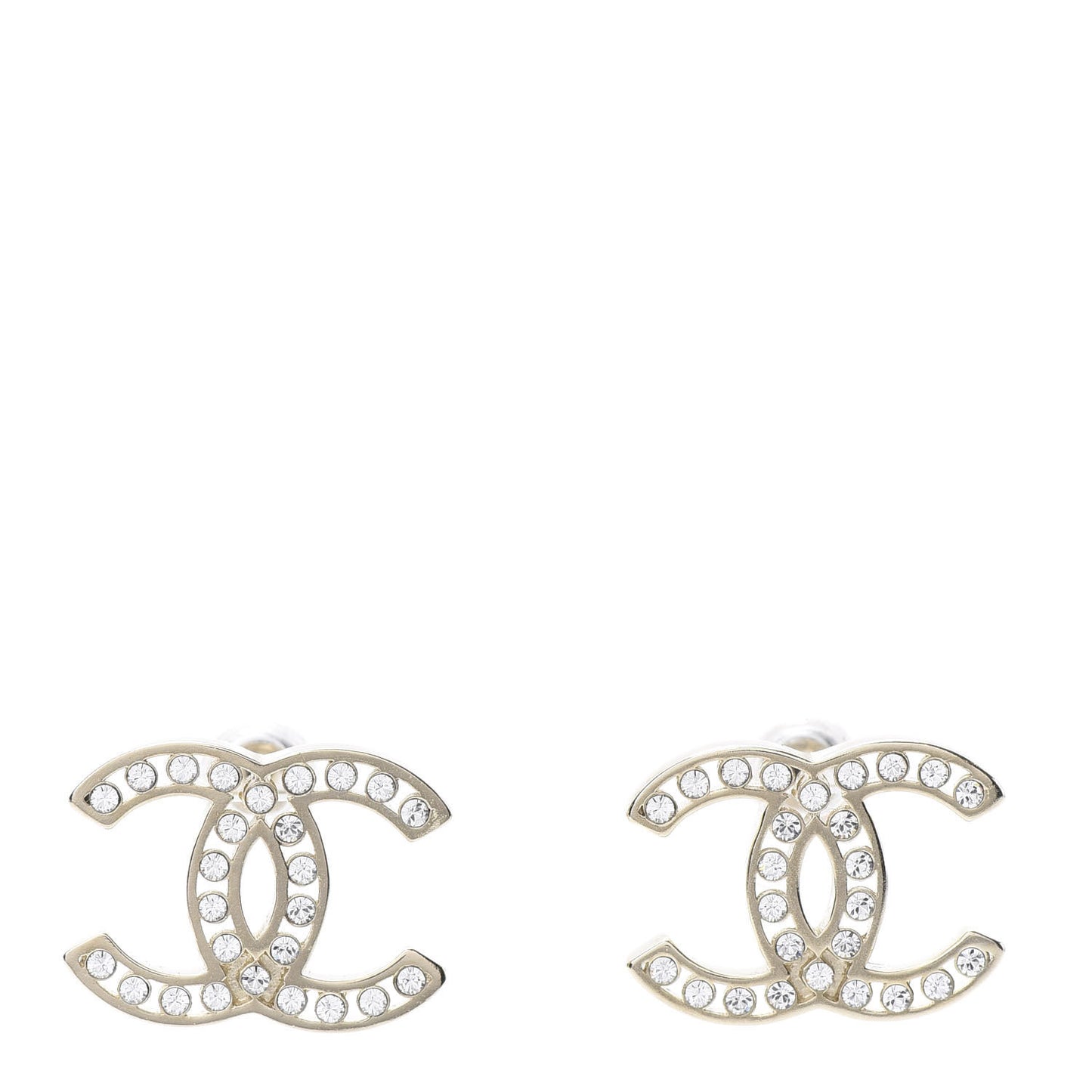 Crystal CC Large Earrings Gold