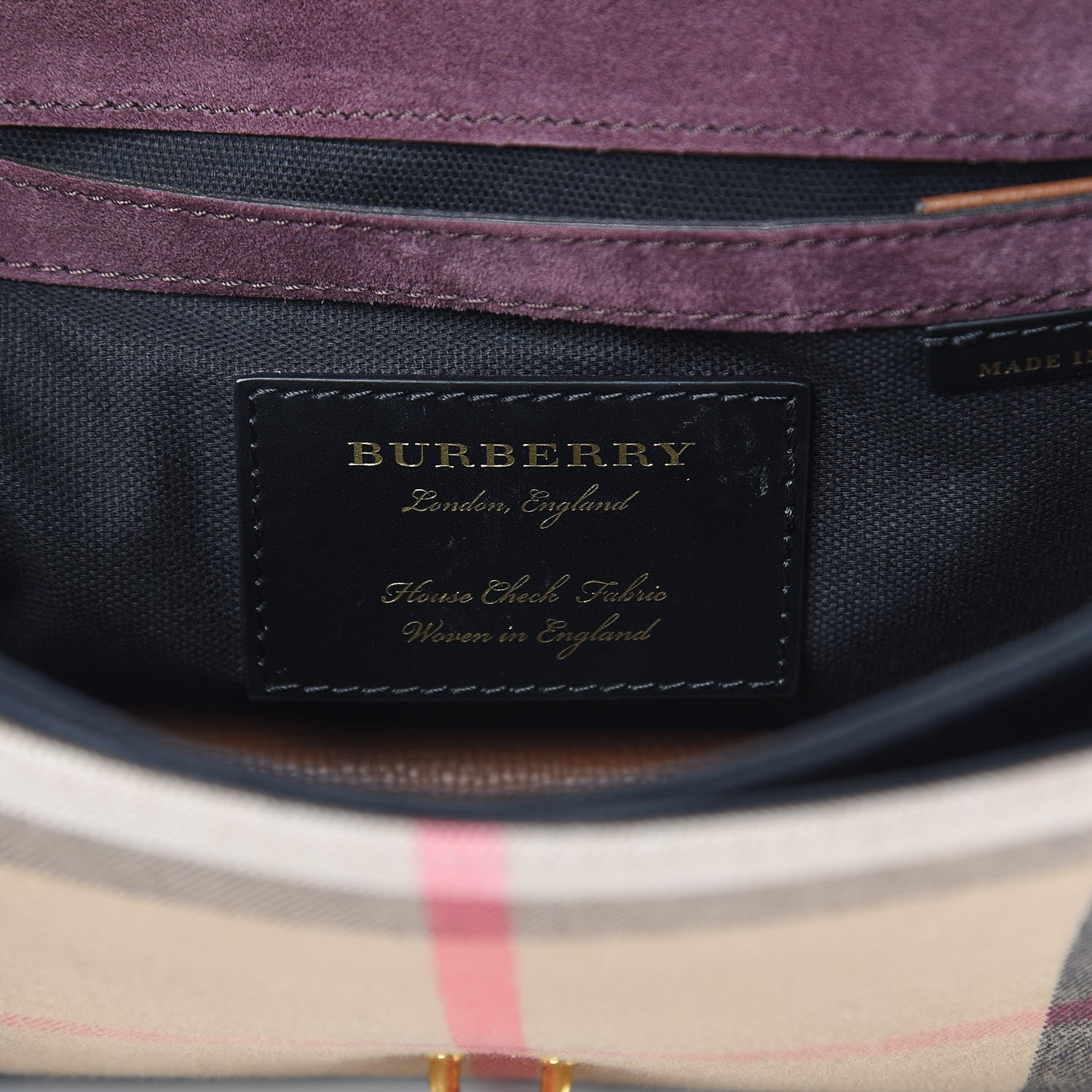 Burberry Derby Calfskin House Check Small Macken Crossbody Bag Tan 6 of 16