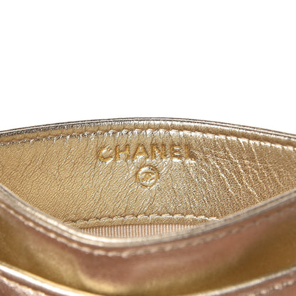 Chanel Metallic Lambskin Quilted CC Card Holder Gold 6 of 8