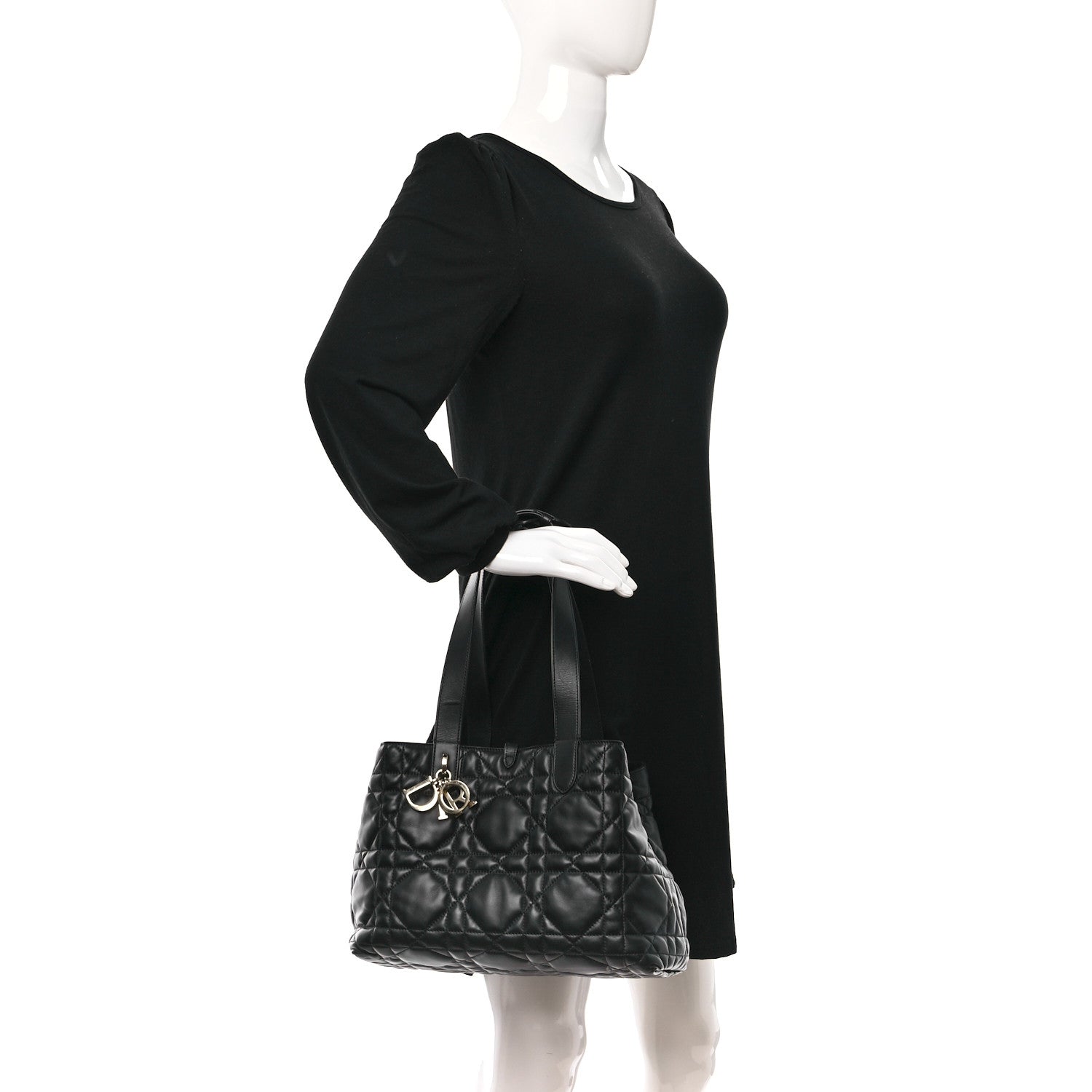 Christian Dior Calfskin Macrocannage Medium Toujours Black 2 of 12