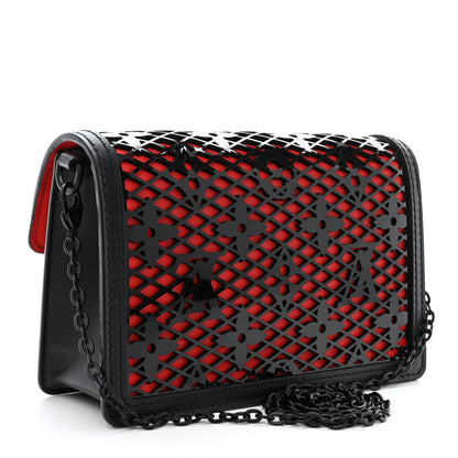 Louis Vuitton Patent Calfskin Laced Monogram Dauphine Chain Wallet Black 3 of 9