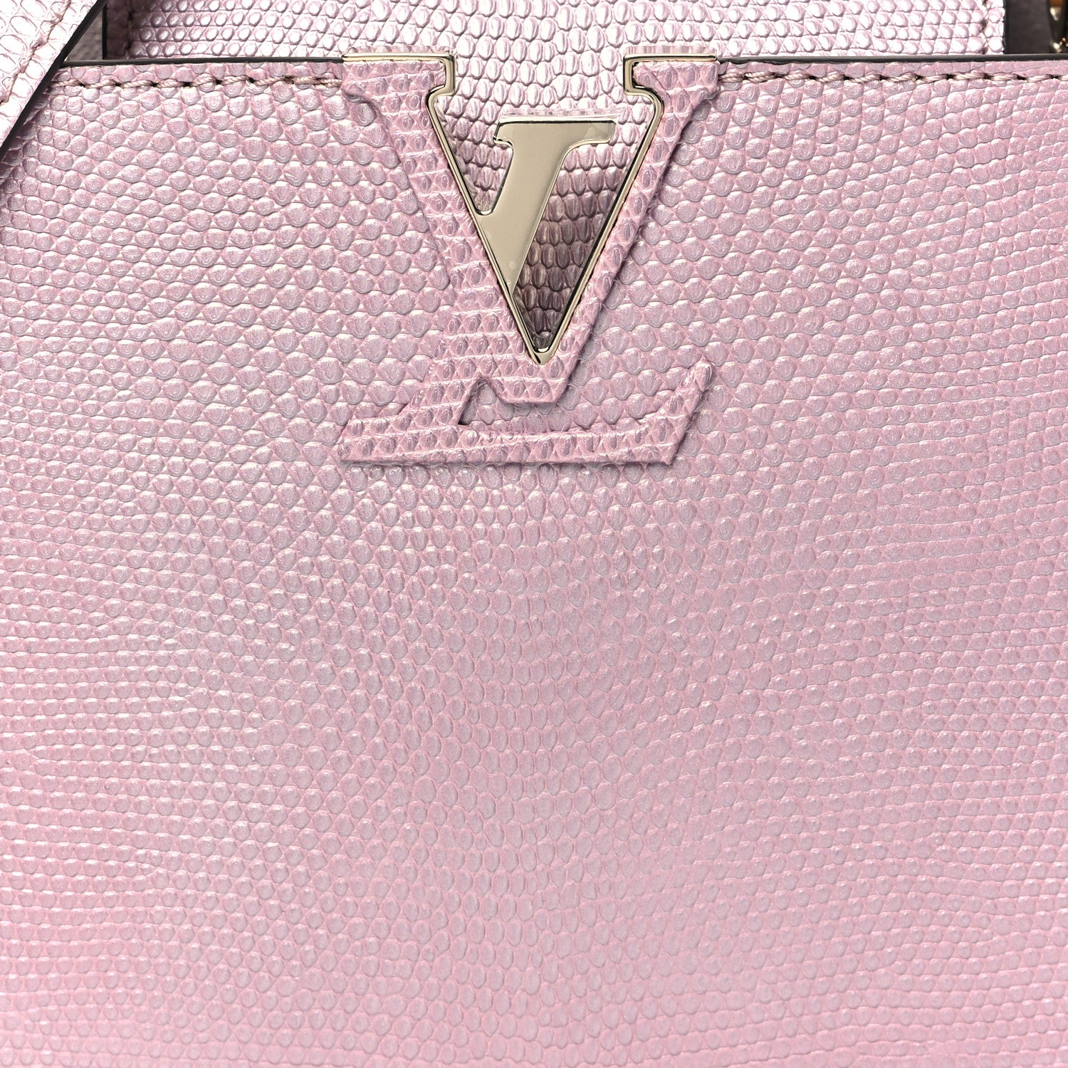 Louis Vuitton Metallic Lizard Kintsugi Capucines Mini Wisteria