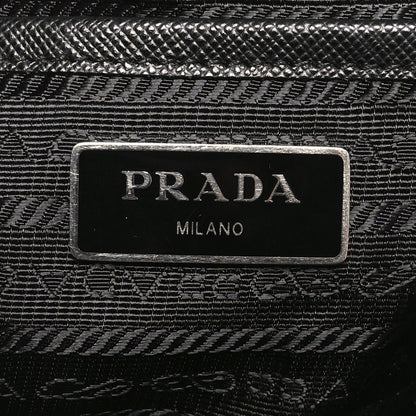 Prada Tessuto Nylon Saffiano Vela Medium Backpack Black 7 of 10