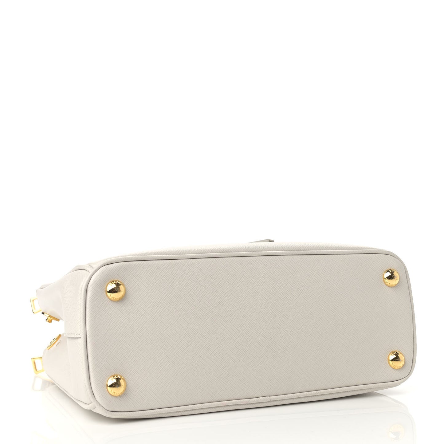 Saffiano Lux Mini Double Zip Galleria Tote Talco