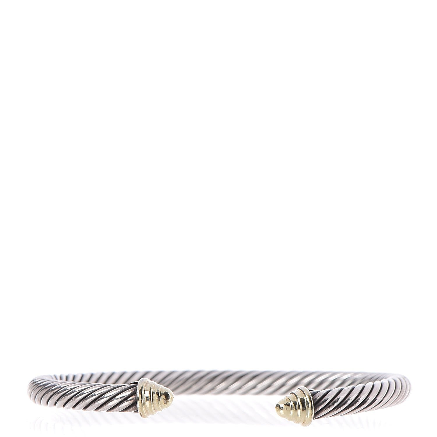 David Yurman Sterling Silver 14K Yellow Gold 5mm Cable Classics Bracelet 1 of 5