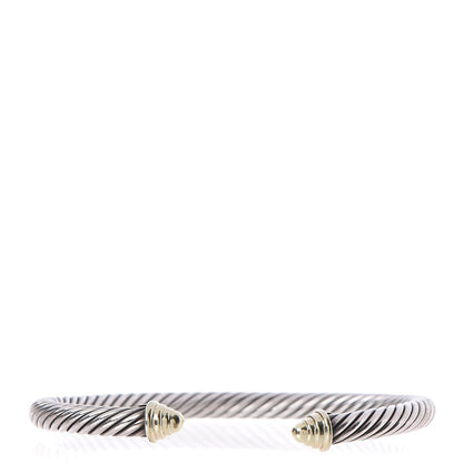 David Yurman Sterling Silver 14K Yellow Gold 5mm Cable Classics Bracelet 1 of 5