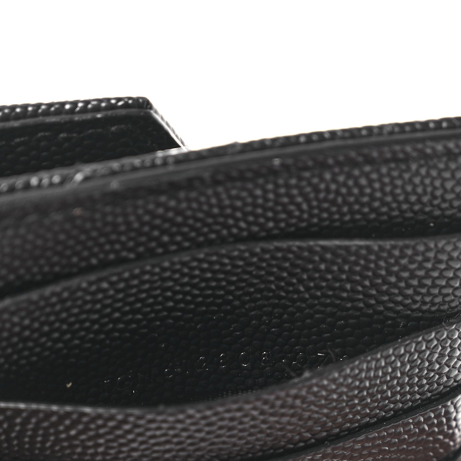 Saint Laurent Grain De Poudre Matelasse Chevron Monogram Compact Wallet Black 7 of 10