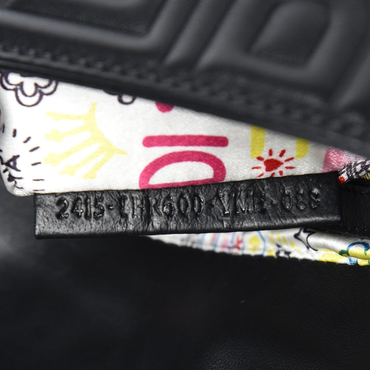 Nappa Logo Embossed Baguette Black